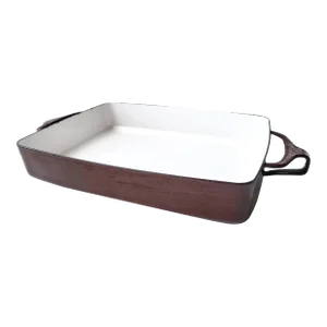 1960s Dansk Kobenstyle Roasting or Casserole Pan, Enamel on Steel, Made in France