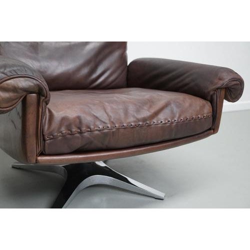 Vintage DS-31 Swivel Armchairs in Brown Leather from De Sede For Sale - Image 13 of 18