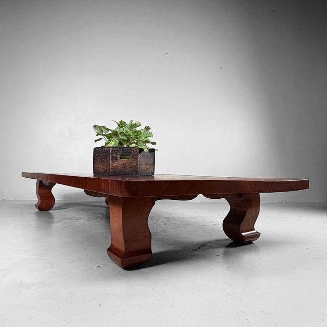 Large Japanese Zataku Low Table in Keyaki Wood, 1960s For Sale - Image 12 of 18