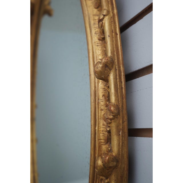 Gold Pair Mirror Fair Colonial Williamsburg Oval Looking Glass Mirrors For Sale - Image 8 of 12