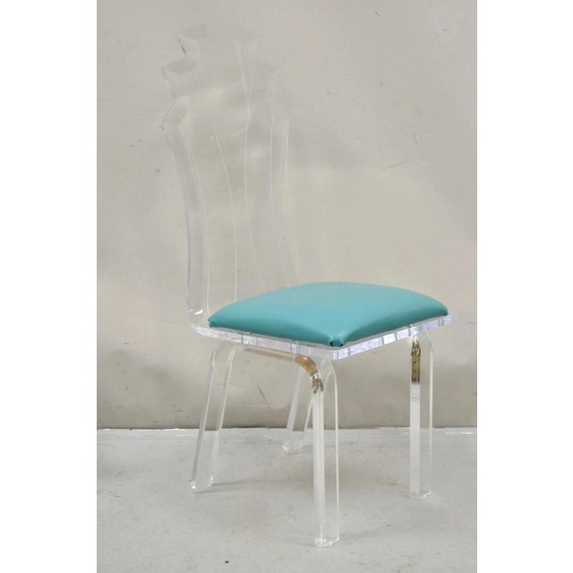 Vintage Mid Century Modern Sculptural Lucite Dining Table & 4 Chairs - 5 Pc Set For Sale - Image 10 of 11