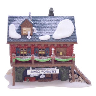 Santa's Woodworks Porcelain Lit Building For Sale