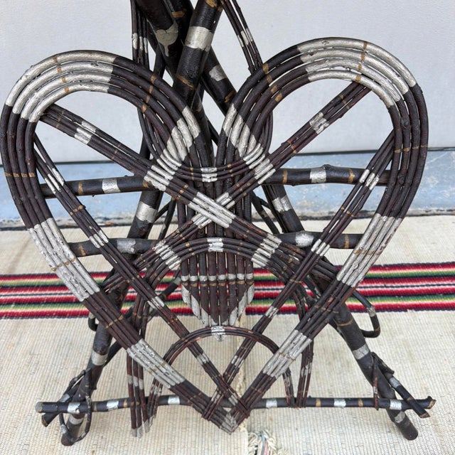 Antique Adirondack Bentwood Twig Side Table With Heart Motif, Circa 1920s For Sale - Image 15 of 18