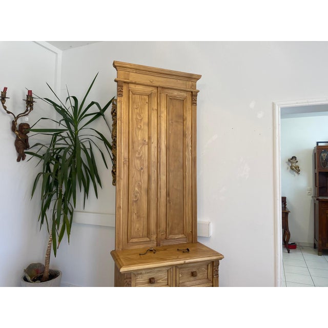 Wood Brown Wood Farmhouse Wardrobe For Sale - Image 7 of 15