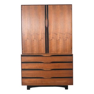 Mid 20th Century John Kapel Tall Dresser / Wardrobe in Walnut For Sale
