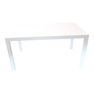Vintage 1980s White Parsons Table Dining Table For Sale