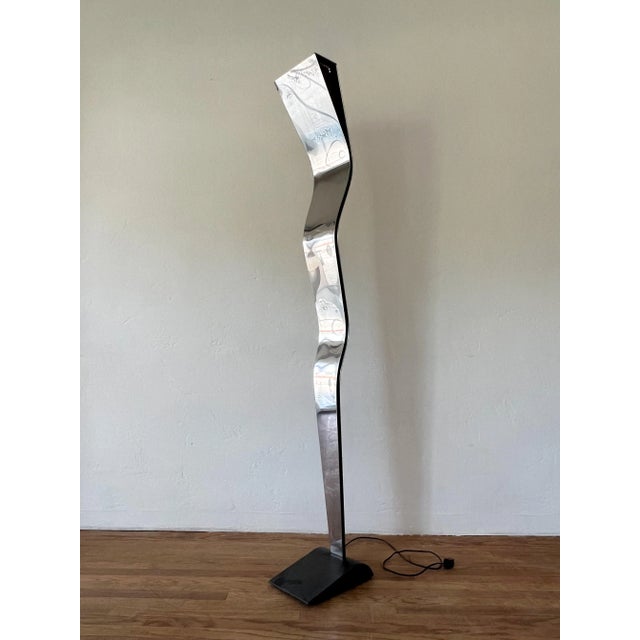 This is a very rare postmodern piece that has been attributed to Italian firm Fontana Arte circa 1970s. Lamp features a...