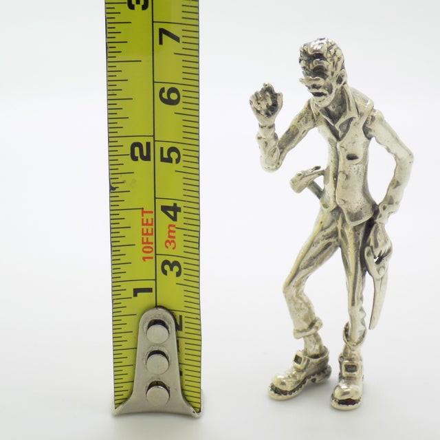 Vintage Italian Handyman Figurine in Silver 800, 1970s For Sale - Image 15 of 16