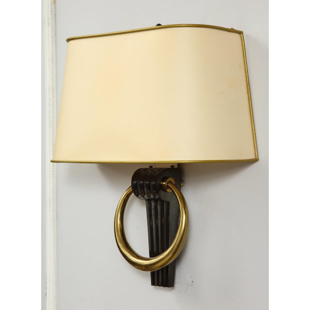Bespoke Bronze Sconces in the French 40s Manner - a Pair For Sale - Image 4 of 7