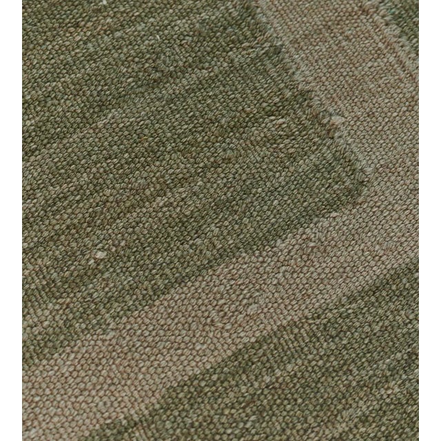 Textile Handwoven Modern Wool Flatweave Rug For Sale - Image 7 of 8