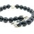 1990s David Yurman Estate Matte Onyx Carved Prayer Beads Bracelet 8.5" Silver For Sale - Image 9 of 12