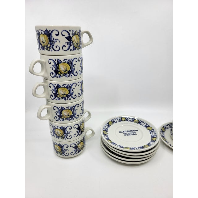 Vintage Cadiz Cups and Saucers Set by Villeroy and Boch for Clacquesin, 1970, Set of 24 For Sale - Image 9 of 10