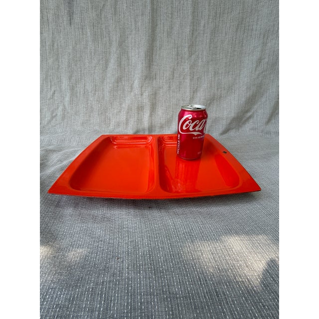 MCM Orange Enamel Divided Tray For Sale - Image 10 of 14