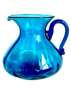 Mid-Century Blue Blenko Glass Pitcher Style Vase