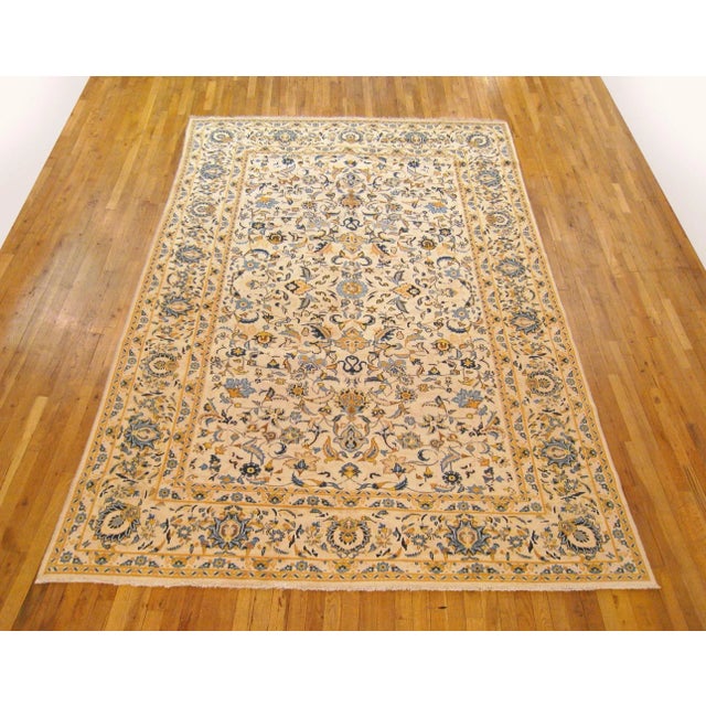 Vintage Persian Kashan Oriental Carpet, in Room Size An extraordinary vintage Persian Kashan carpet, circa 1950, size...