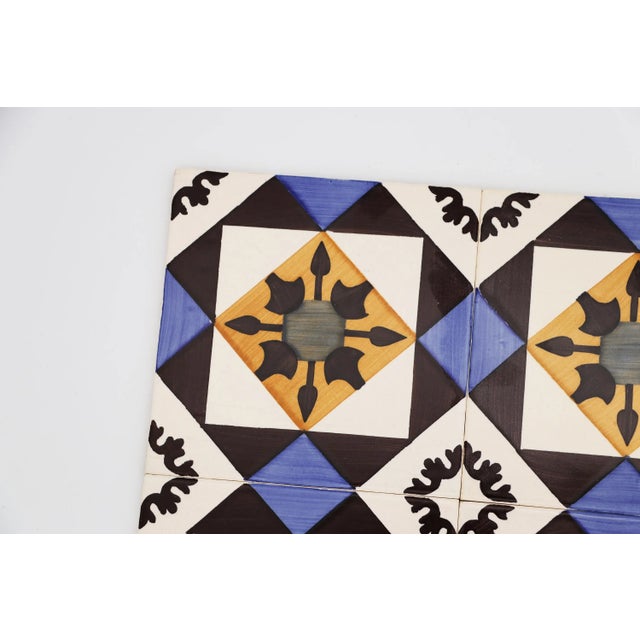 Rustic European 1940s Set of Four Geometric Tiles, Portuguese For Sale - Image 3 of 12