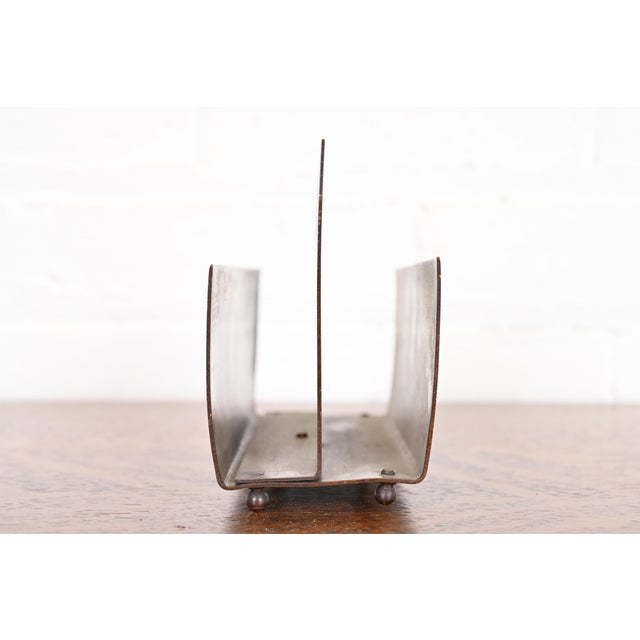 Early 20th Century Heintz Arts & Crafts Sterling Silver on Bronze Letter Rack For Sale - Image 5 of 9