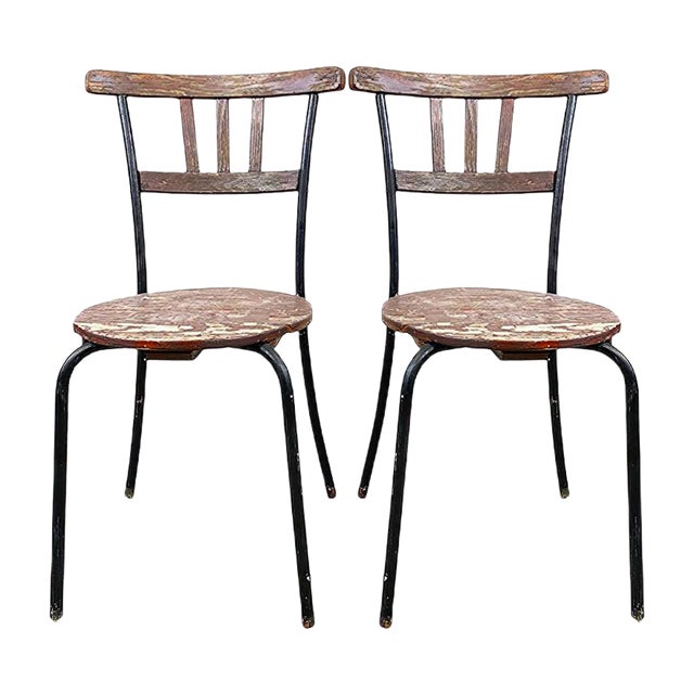 Set of Swedish Wooden Garden Chairs For Sale