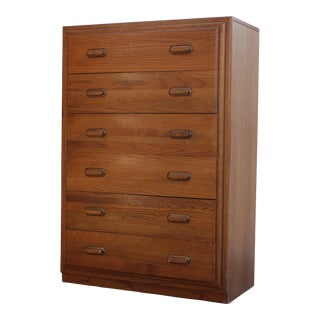 Late 20th Century Mission Style Oak Highboy For Sale