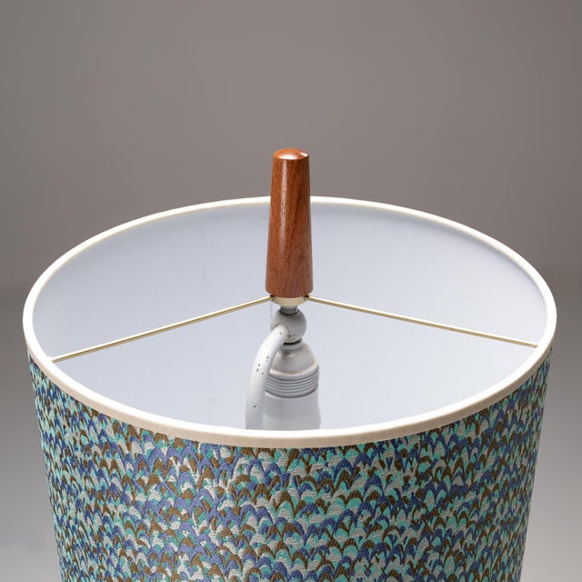 Scandinavian Floor Lamp with Rubelli Shade, 1960s For Sale - Image 4 of 6