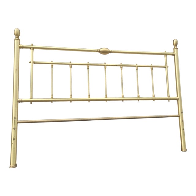 Vintage Gilt Brass Headboard, 1970s For Sale