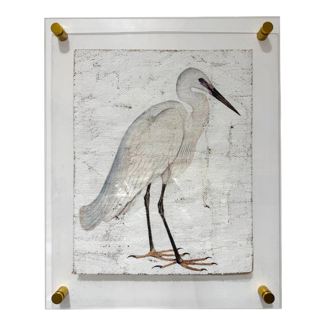 White Egret - Hand-Executed Textured Wall Art | Michele Stone Collection For Sale