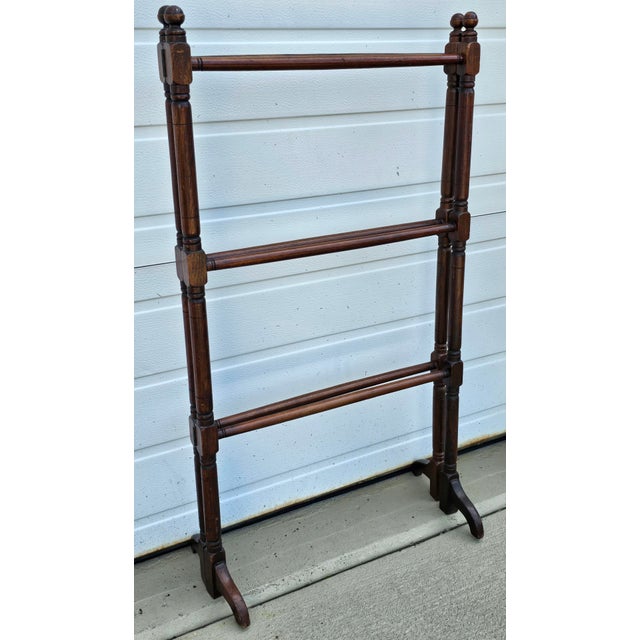 Late Victorian Mahogany Folding Quilt Rack. A Late Victorian Mahogany Folding Quilt Rack. Measures 10.75" in depth, 22.75"...