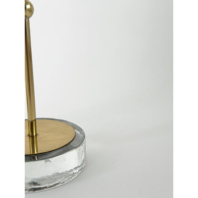 Scandinavian Modern Brass and Glass Candlesticks by Gunnar Ander, 1950, Set of 2 For Sale - Image 6 of 10