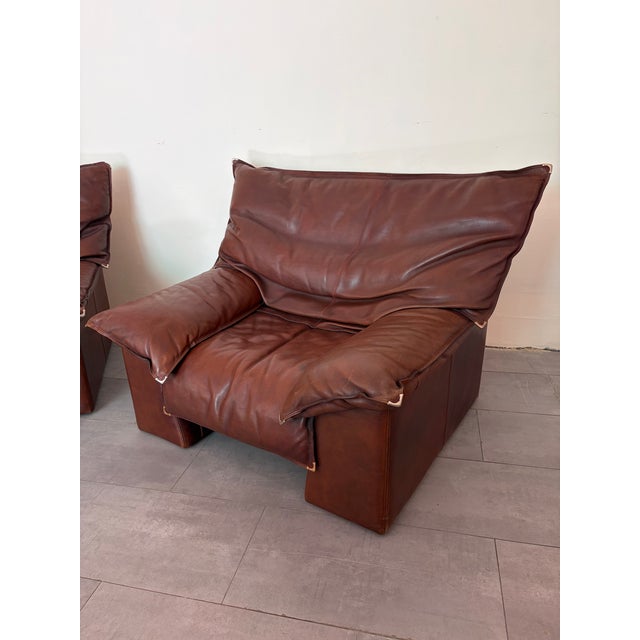 Vintage Leather Armchairs, 1970s, Set of 2 For Sale - Image 9 of 18