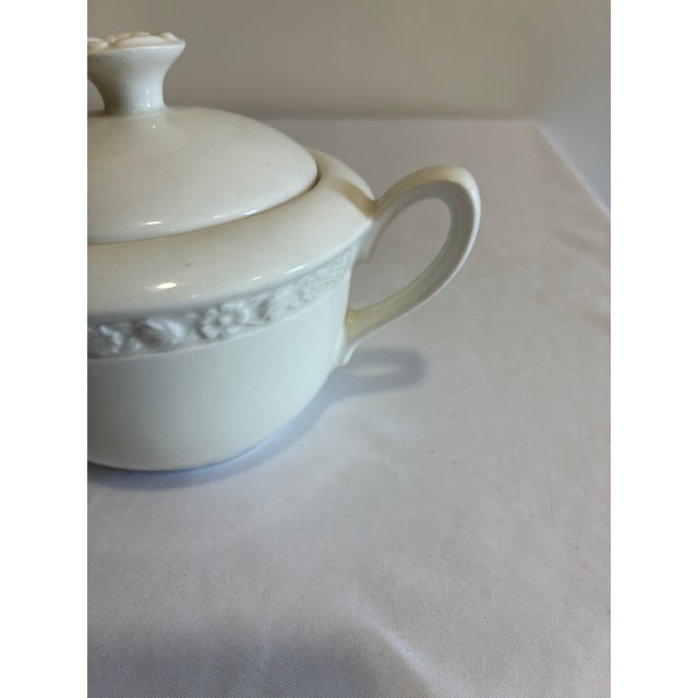 1960s Wedgwood Embossed English Ironstone Sugar Bowl For Sale In Oklahoma City - Image 6 of 9