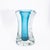 Aqua Hand-Blown Murano Modern Fluid Vase in Aquamarine Blue With Bubbles For Sale - Image 8 of 11
