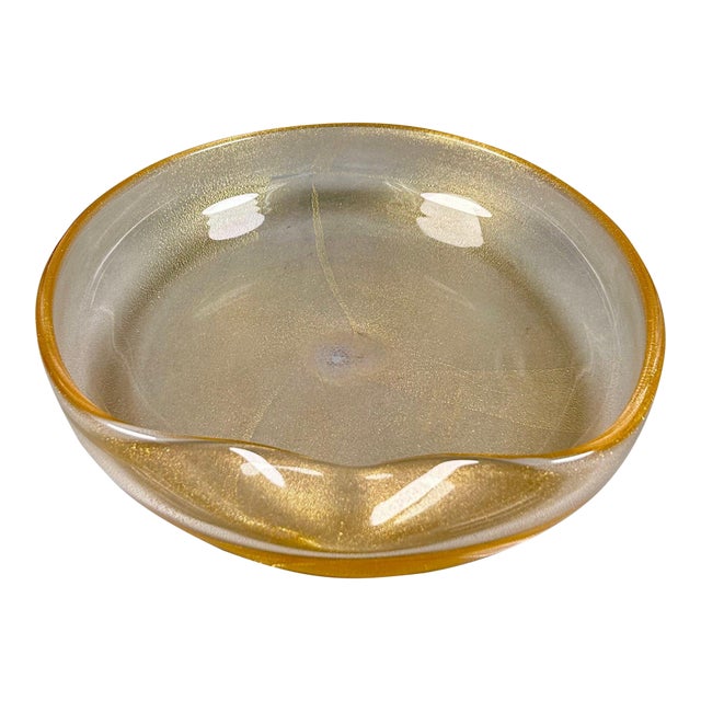 1980s Elsa Peretti for Tiffany & Co. Murano Glass Plate – Archimede Seguso, 24k Gold For Sale