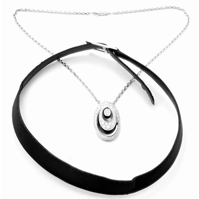 Cartier Hypnose 18k White Gold Diamond Silk Cord Chain Necklace For Sale - Image 9 of 10