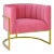 Magnolia Rose Pink Velvet Chair with Gold Frame For Sale