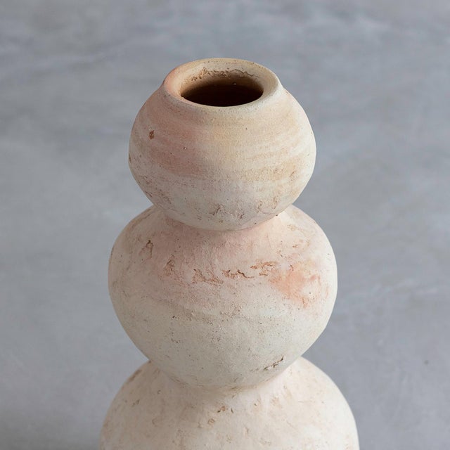 Unglazed Terracotta Stacked Sphere Vase | One of a Kind For Sale - Image 6 of 11