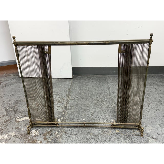 Brass Mesh Fireplace Screen, Vintage For Sale - Image 4 of 12