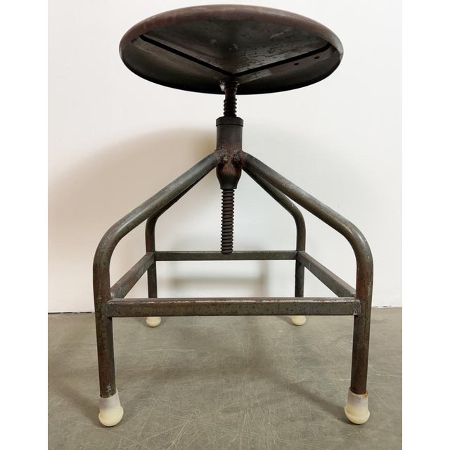 Industrial Iron Adjustable Swivel Stool, 1960s For Sale - Image 15 of 18
