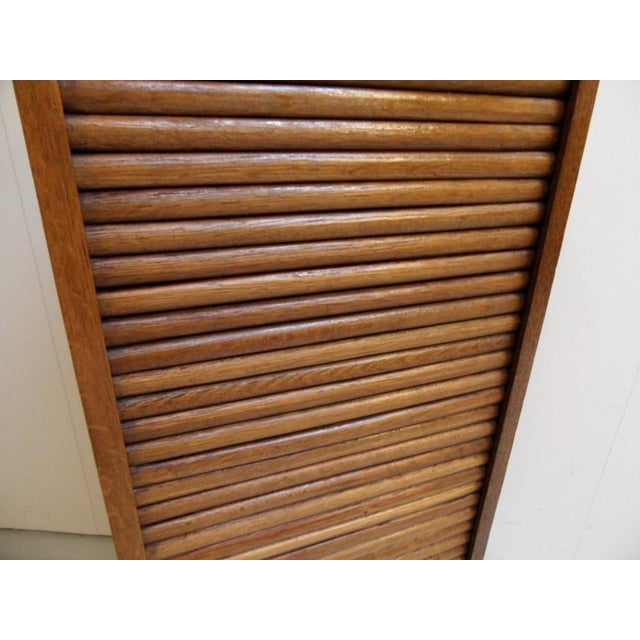 Antique Oak Filing Cabinet with Roller Shutter, 1890s For Sale - Image 5 of 13