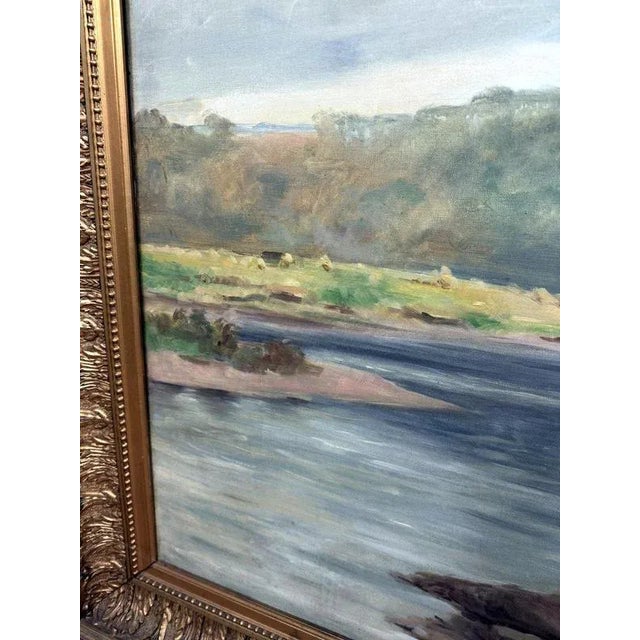 A.Monier, Lake Landscape, 1906, Oil on Canvas, Framed For Sale - Image 11 of 13