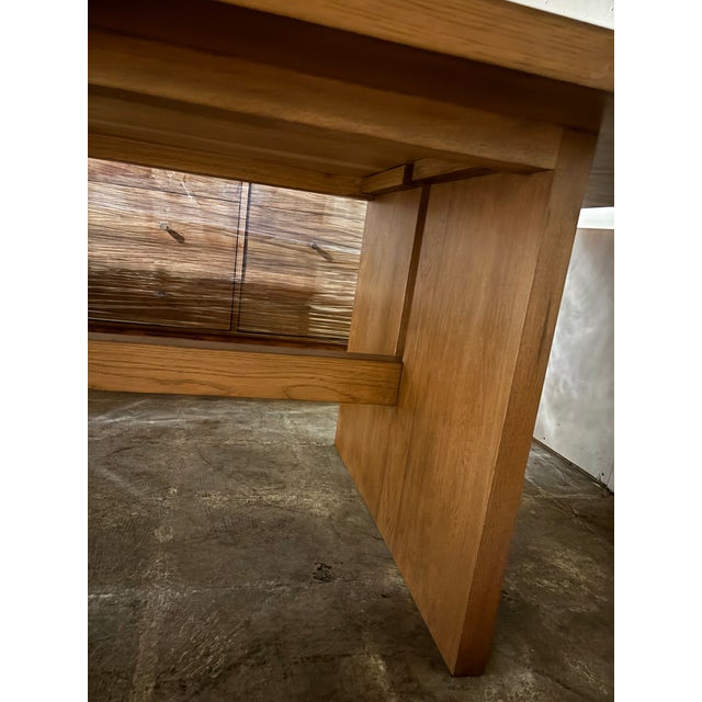 Mid-Century Modern Ida Trestle Table Custom Made For Sale - Image 3 of 12