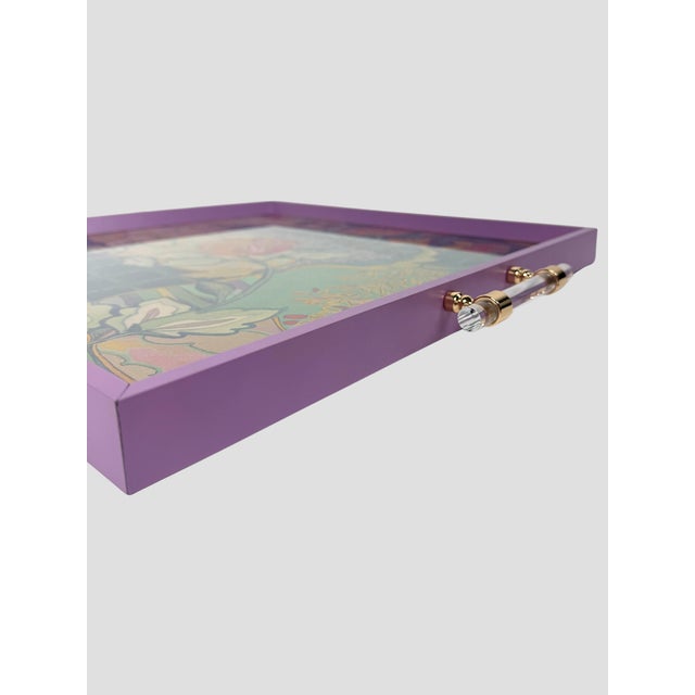 Osborne & Little Trebah Velvet Tray Acrylic Handles For Sale In Greensboro - Image 6 of 10