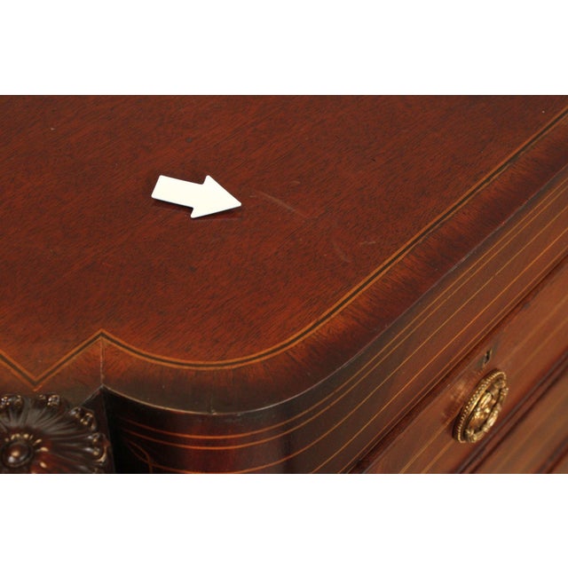 Wood Edwardian Style Custom Mahogany Inlaid High Chest Of Drawers For Sale - Image 7 of 18