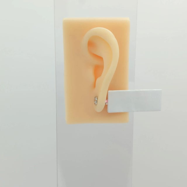 Contemporary White Diamond Round Martini Bezel Studs in 14K White Gold - A Pair For Sale - Image 3 of 8