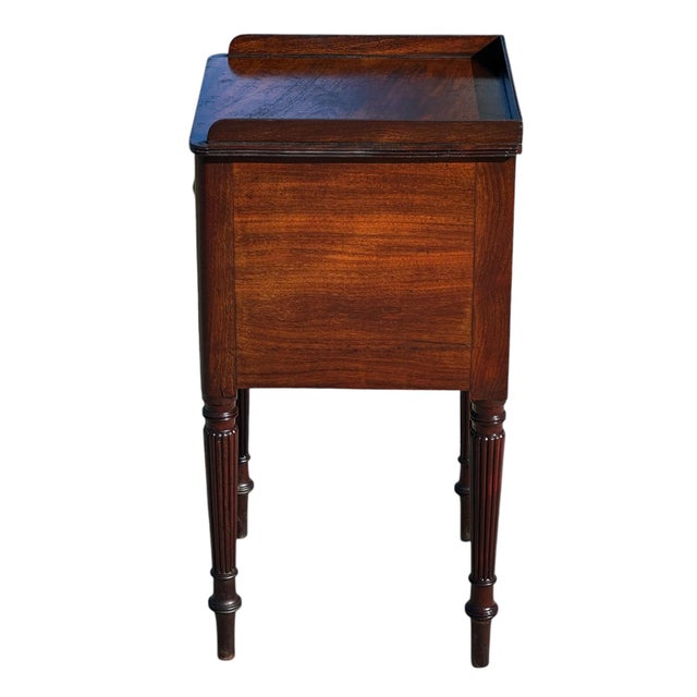 Antique Sheraton Mahogany Bedside Cabinet or Nightstand With Raised Gallery For Sale - Image 11 of 12