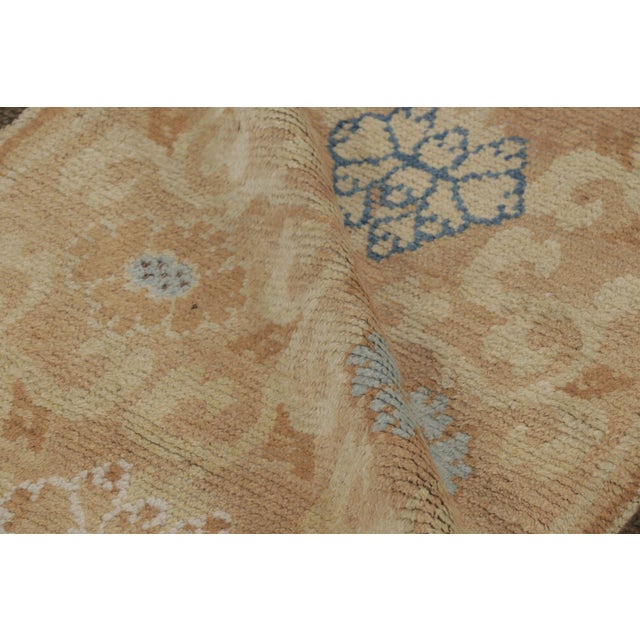 Gold Antique 17th Century Chinese Ming Runner With Lotus & Peony Design - Rug & Kilim For Sale - Image 8 of 9