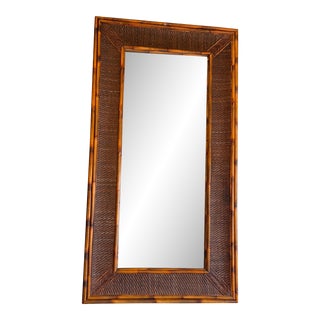 Late 20th Century Extra Large Bamboo Mirror For Sale