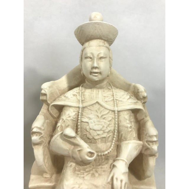 Sculpture Materials Chinese Empress and Emperor Figures or Statues on Dragon Thrones, a Pair (Bookends) For Sale - Image 7 of 9