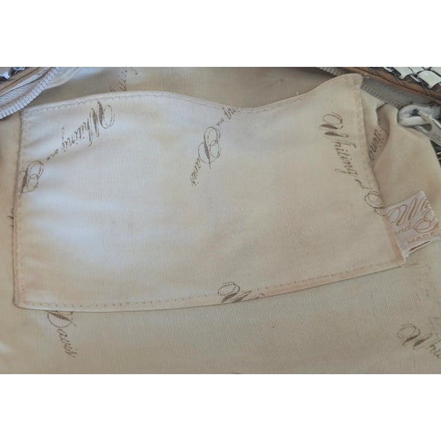 Original Whiting & Davis White Metal Mesh Purse With Gold Chain For Sale - Image 4 of 5