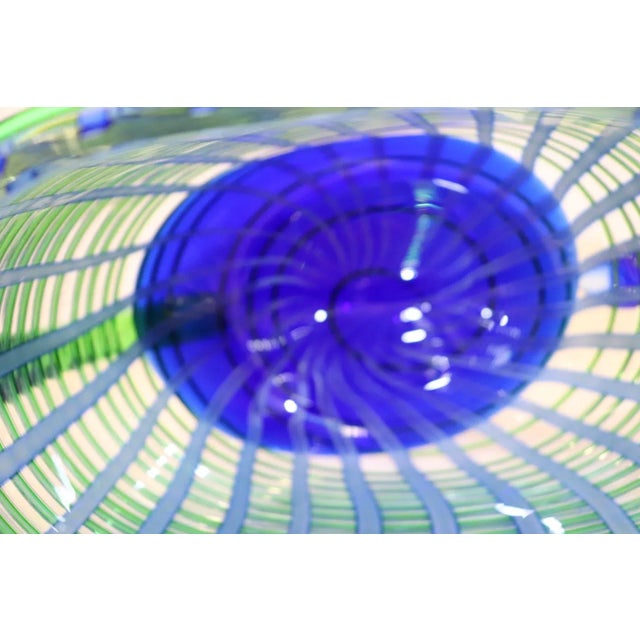 Transparent Mid-Century Modern Green and Blue Murano Glass Vase For Sale - Image 8 of 13