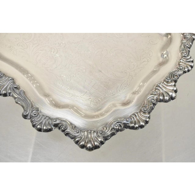 Silver Vintage Fb Rogers 6720 Victorian Style Silver Plated Small Serving Dish Platter For Sale - Image 8 of 10